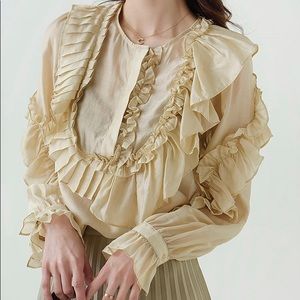 ruffle blouse shirt size XS